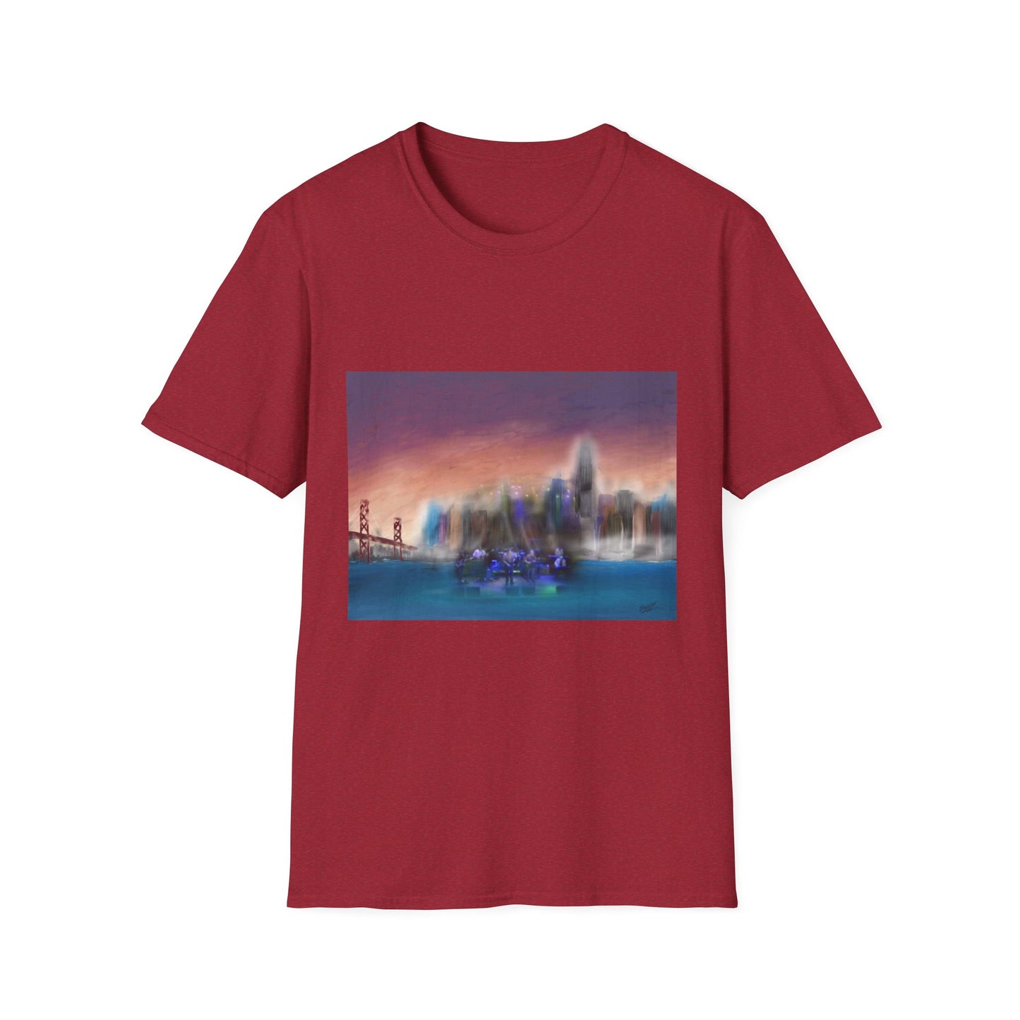 10%OFF at checkout! - Big City Band City Skyline Sunset T-Shirt — Blurred Nightscape Graphic Tee