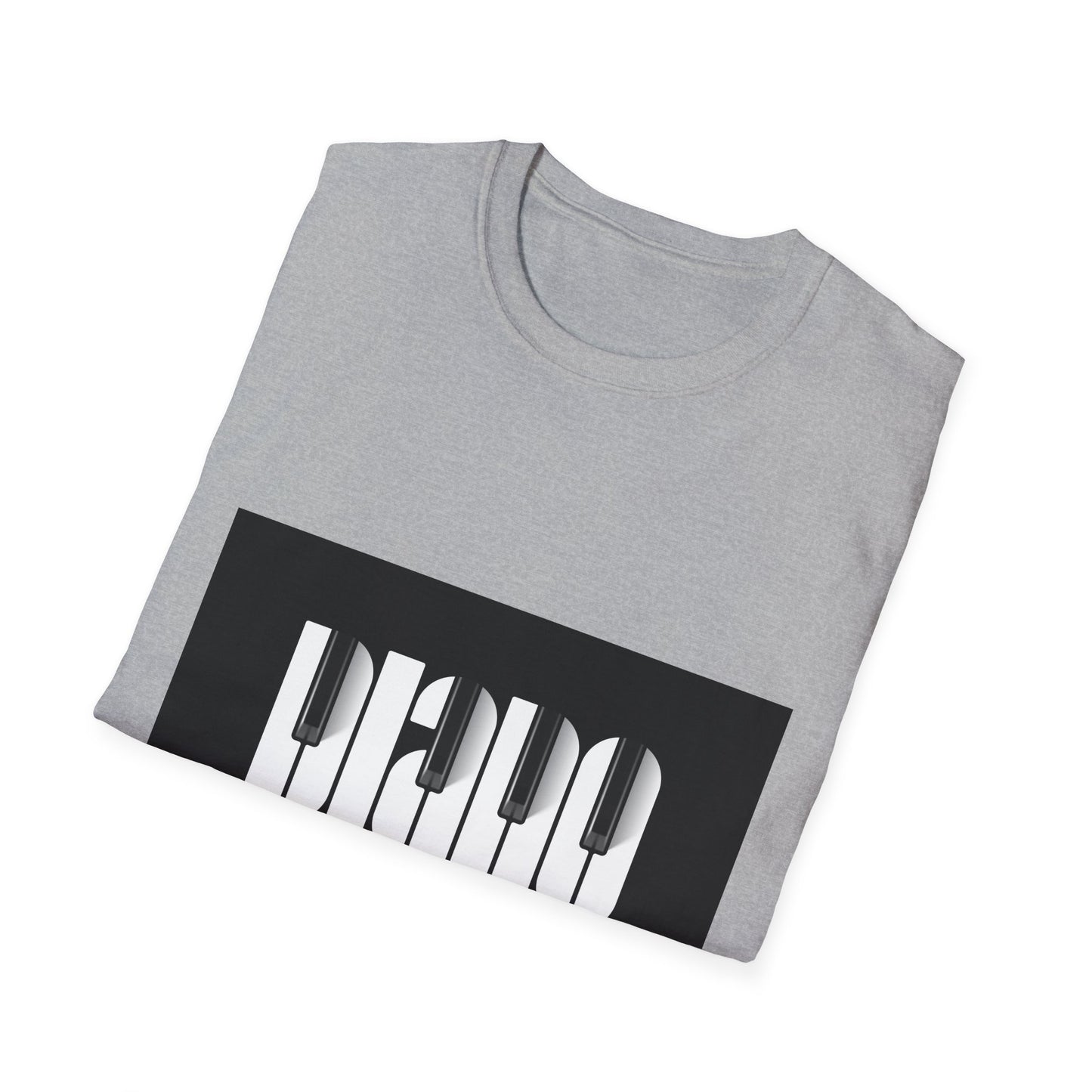 10%OFF at checkout! - Piano Retro Logo T-Shirt — Minimalist Black & White Music Tee