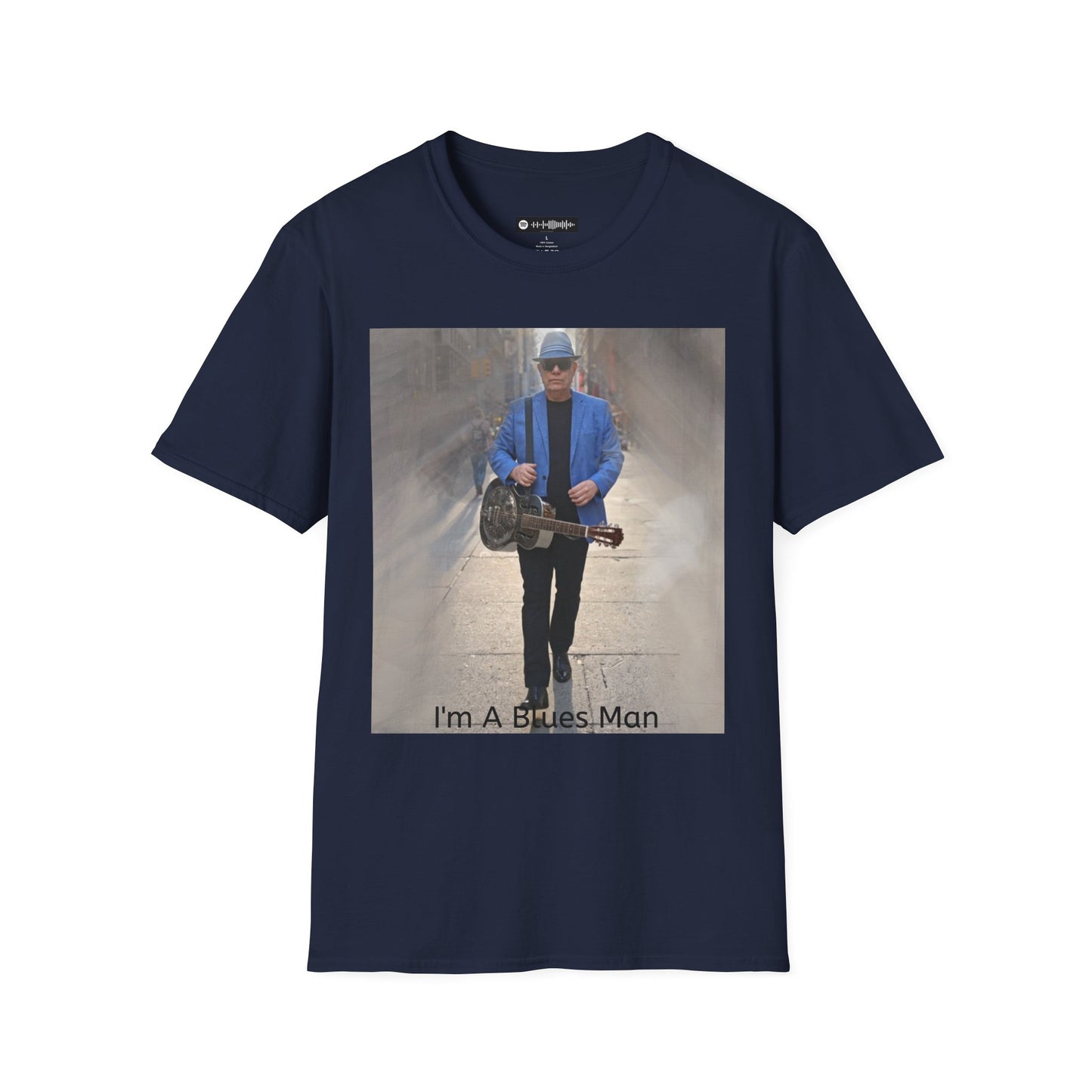 10% Off at checkout! - T-Shirt — 'I'm A Blues Man' Guitarist Photo Tee
