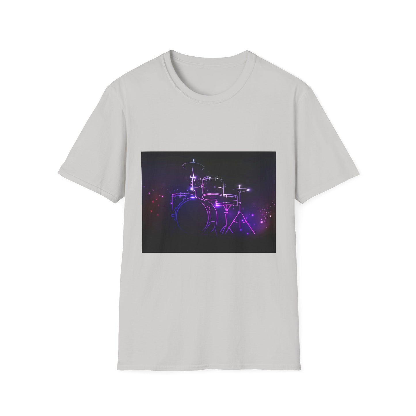 10%OFF at checkout! - Drummer Neon Lights T-Shirt — Purple Glow Drum Set Tee