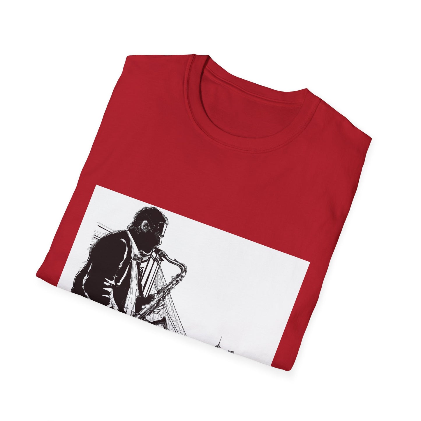 10%OFF at checkout! - Saxophone Skyline T-Shirt — Jazz Musician Cityscape Tee