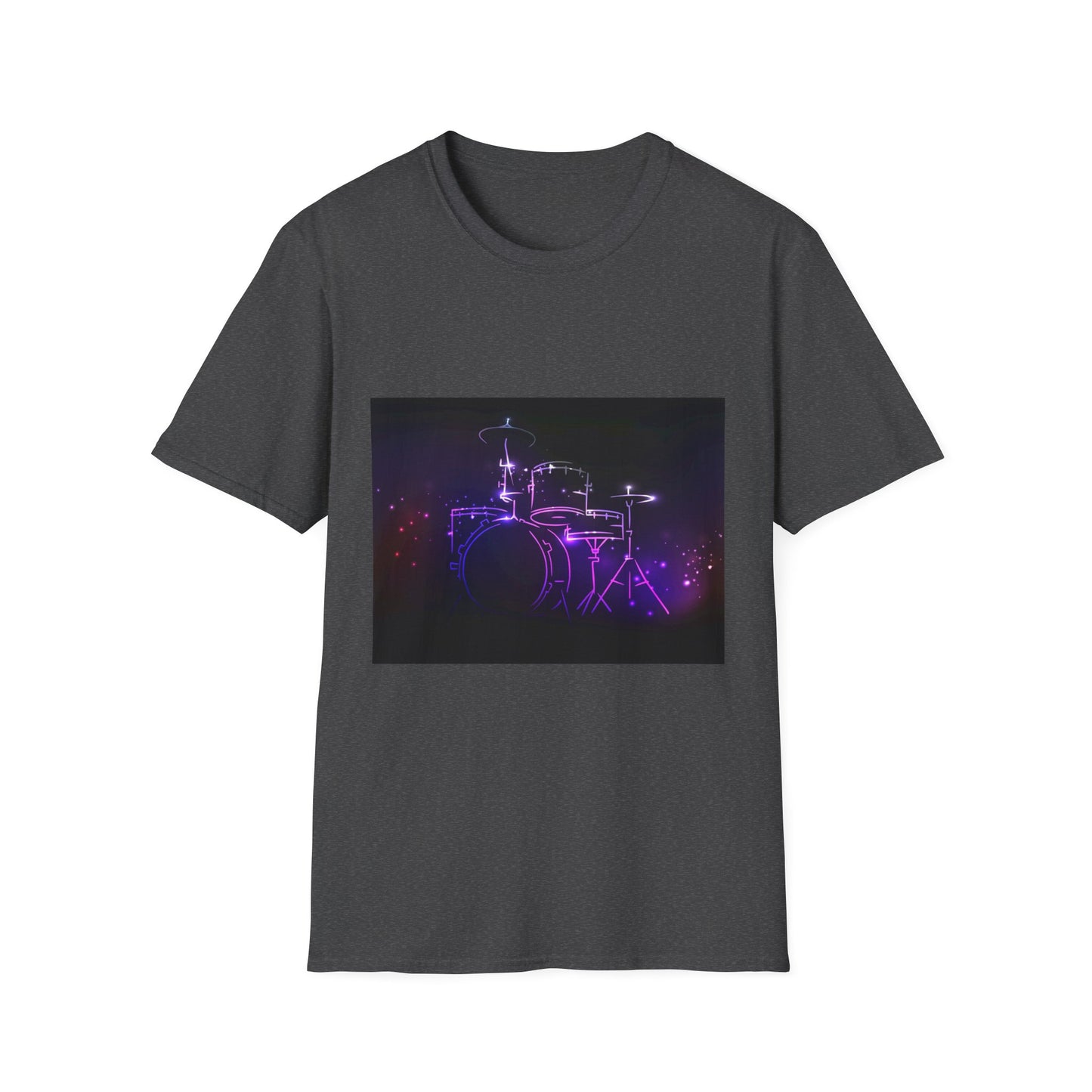 10%OFF at checkout! - Drummer Neon Lights T-Shirt — Purple Glow Drum Set Tee
