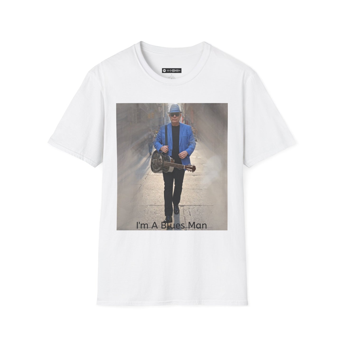 10% Off at checkout! - T-Shirt — 'I'm A Blues Man' Guitarist Photo Tee