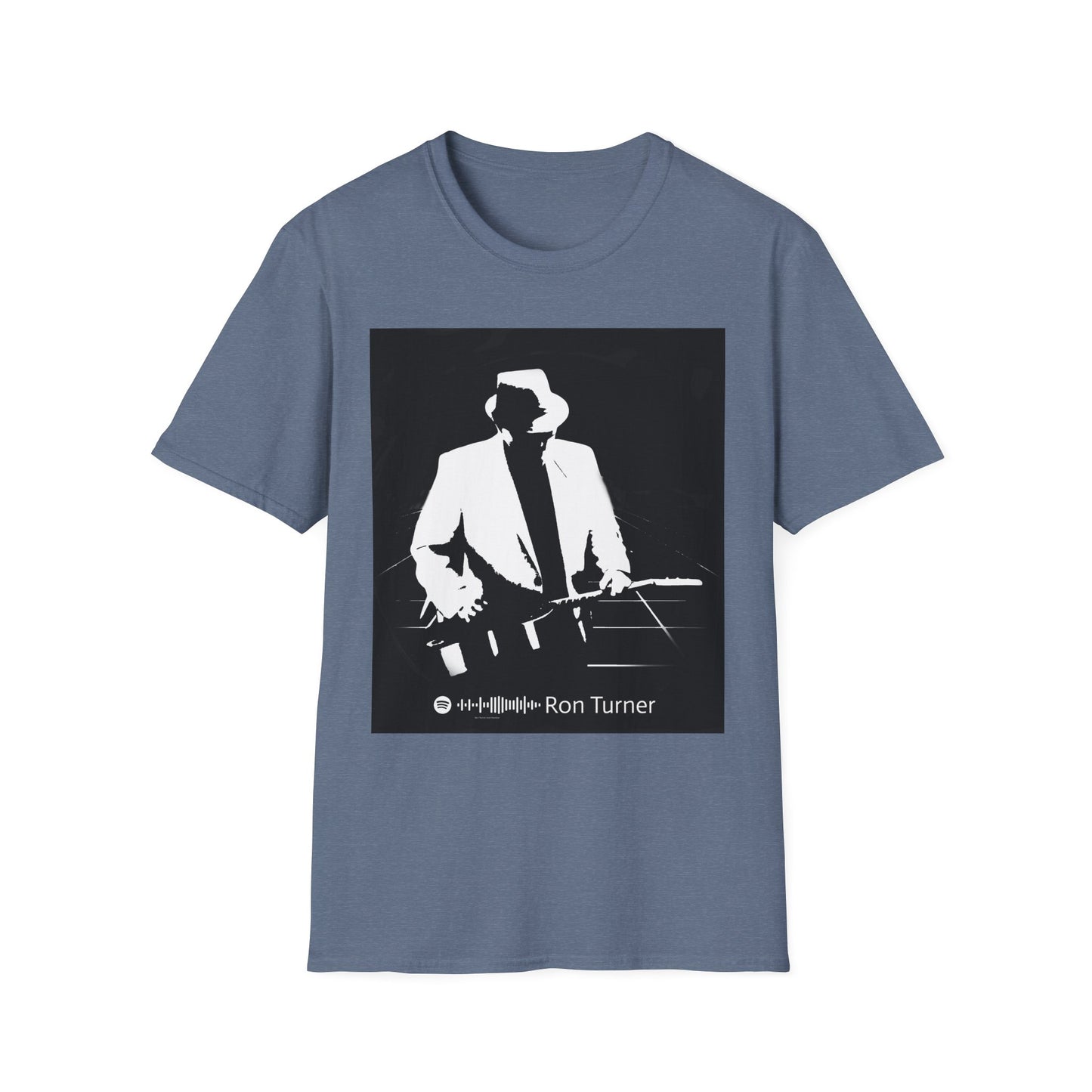 10%OFF at checkout! - Slide Guitarist Ron Turner Blues Artist Silhouette T-Shirt — Vintage Band Music Tee