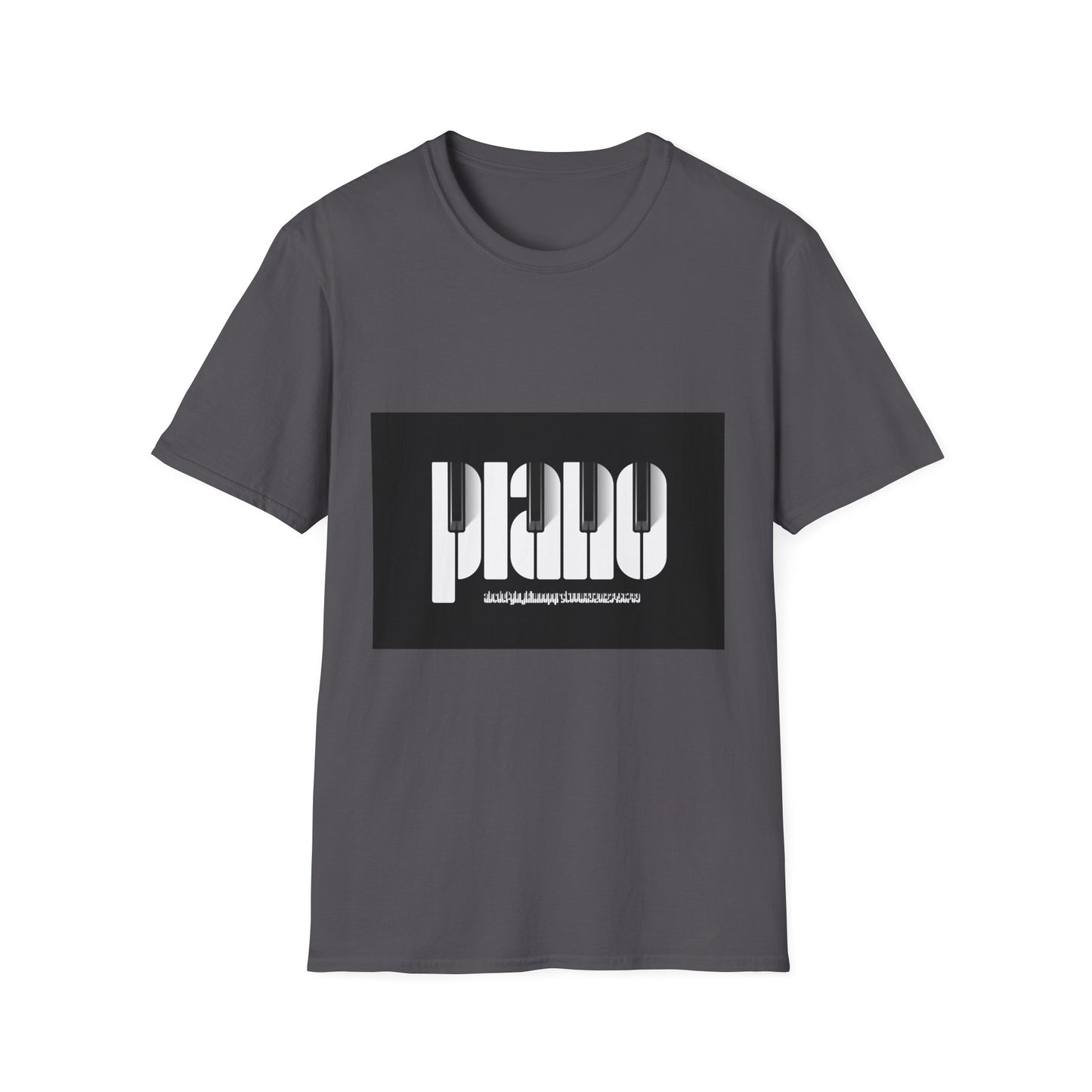 10%OFF at checkout! - Piano Retro Logo T-Shirt — Minimalist Black & White Music Tee
