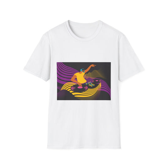 10%OFF at checkout! - DJ Turntable Graphic T-Shirt — Retro Neon Dance Music Tee