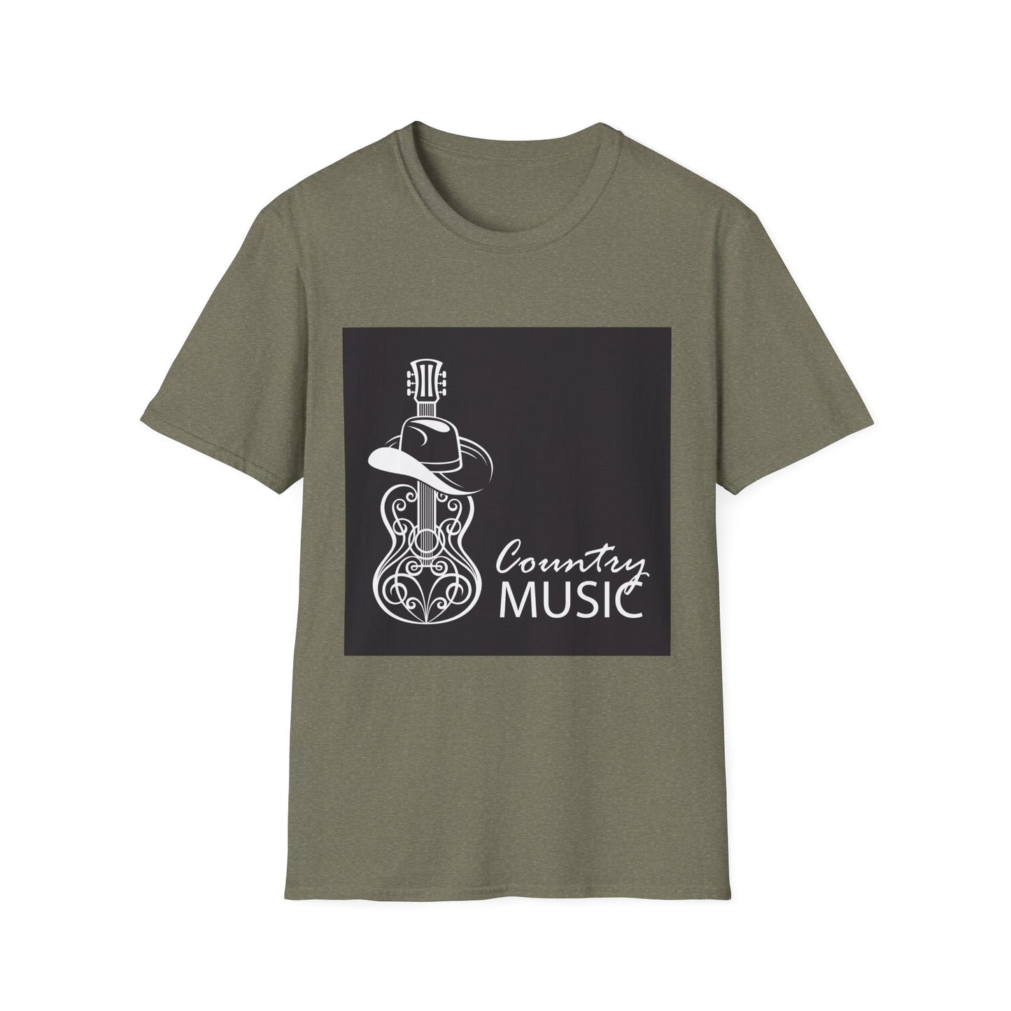 10%OFF at checkout! - Country Music Guitar Tee — "Country Music" Graphic T-Shirt with Cowboy Hat Design