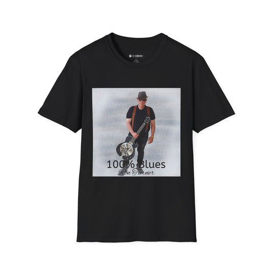 Blues Guitarist T-Shirt – “100% Blues” Vintage Music Tee