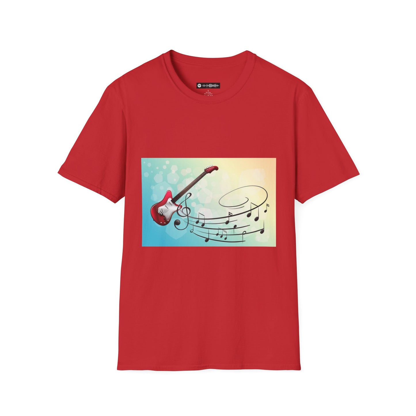 10% Off at checkout - Electric Guitar Music Tee — Colorful Musical Notes Graphic T-Shirt