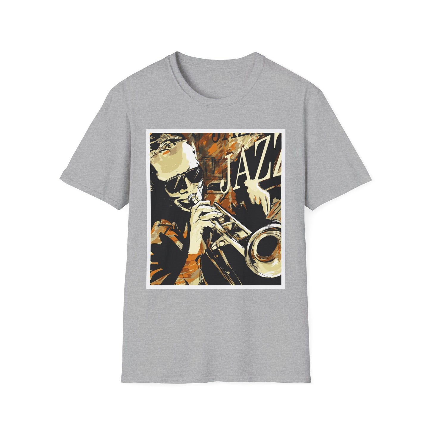 Jazz Trumpet Graphic T-Shirt — Vintage Sax/Trumpet Music Tee