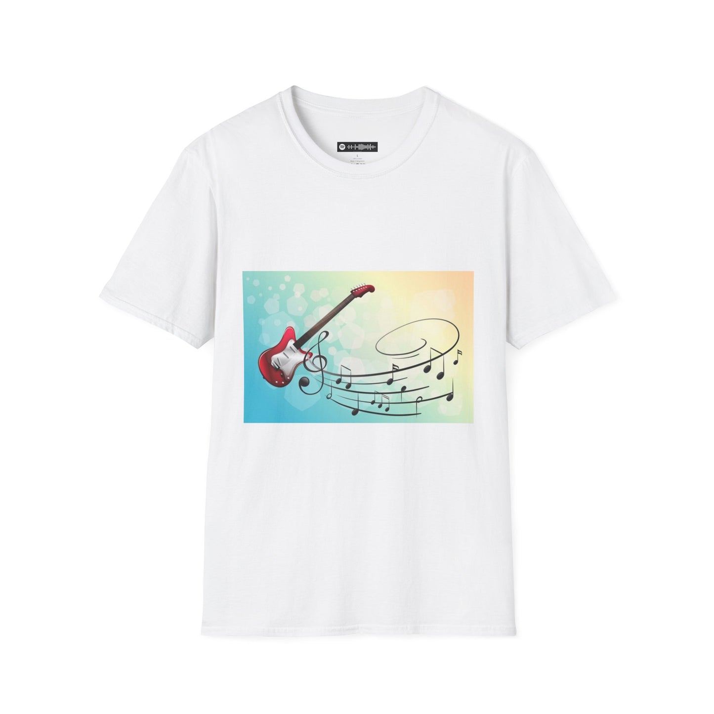 10% Off at checkout - Electric Guitar Music Tee — Colorful Musical Notes Graphic T-Shirt