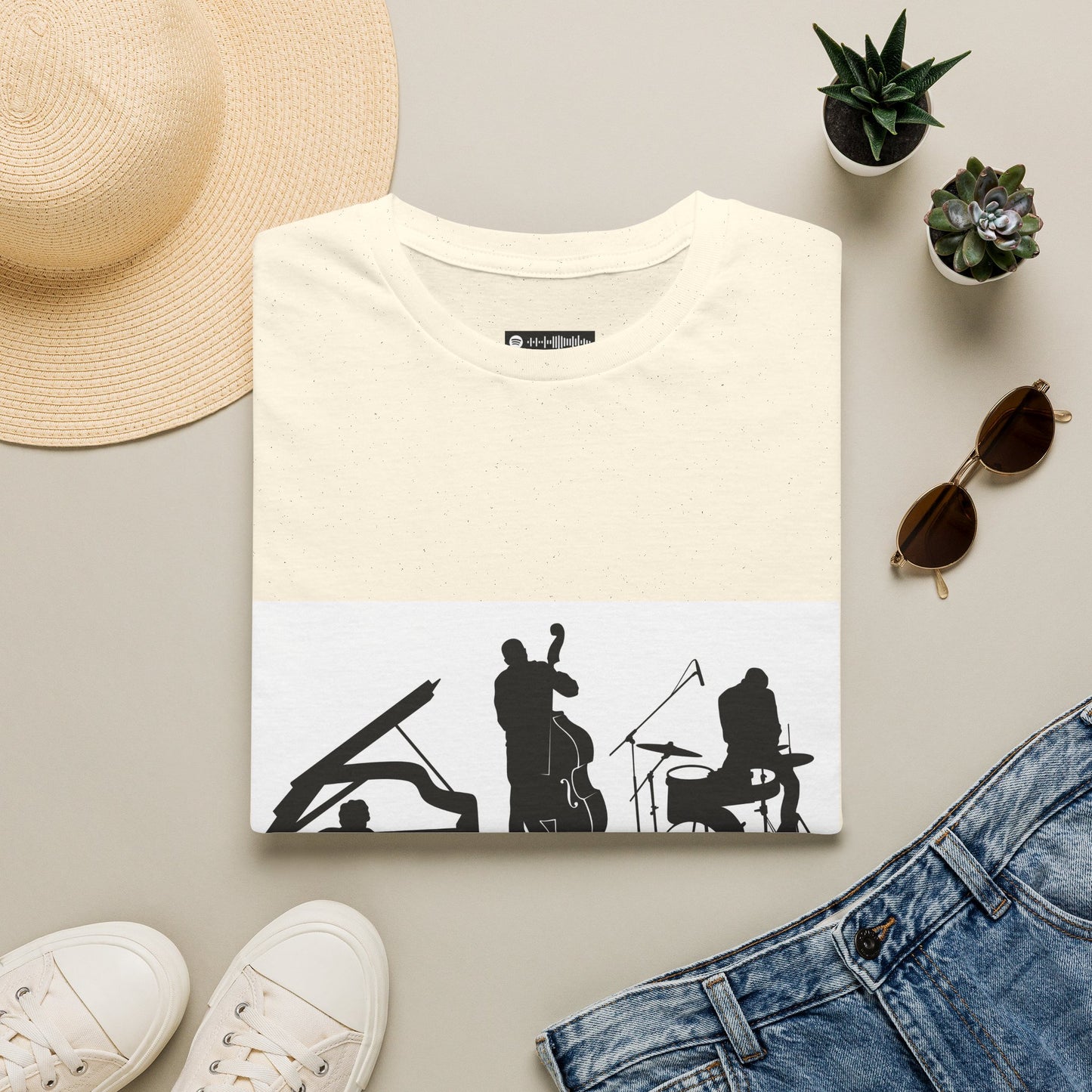 10% Off at checkout - Jazz Trio Silhouette T-Shirt — Piano, Bass & Drums Music Tee