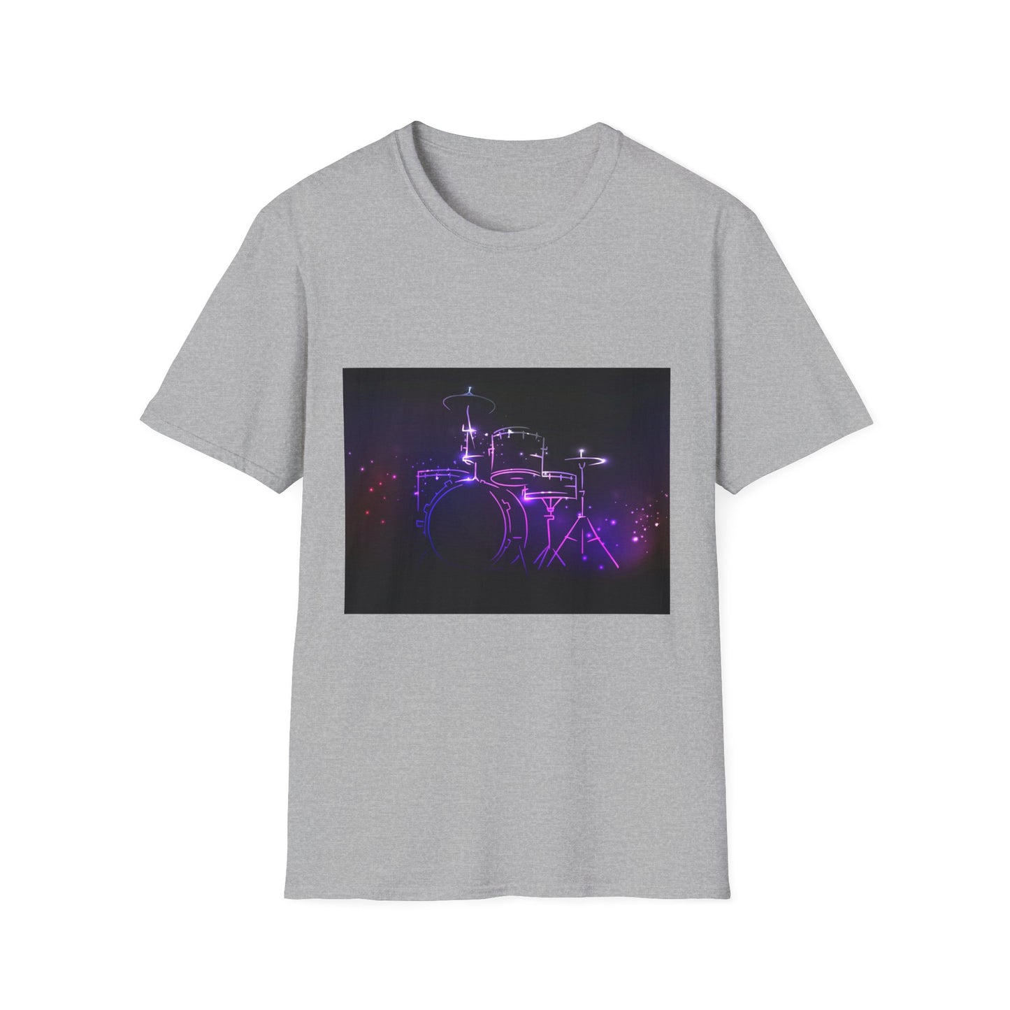 10%OFF at checkout! - Drummer Neon Lights T-Shirt — Purple Glow Drum Set Tee
