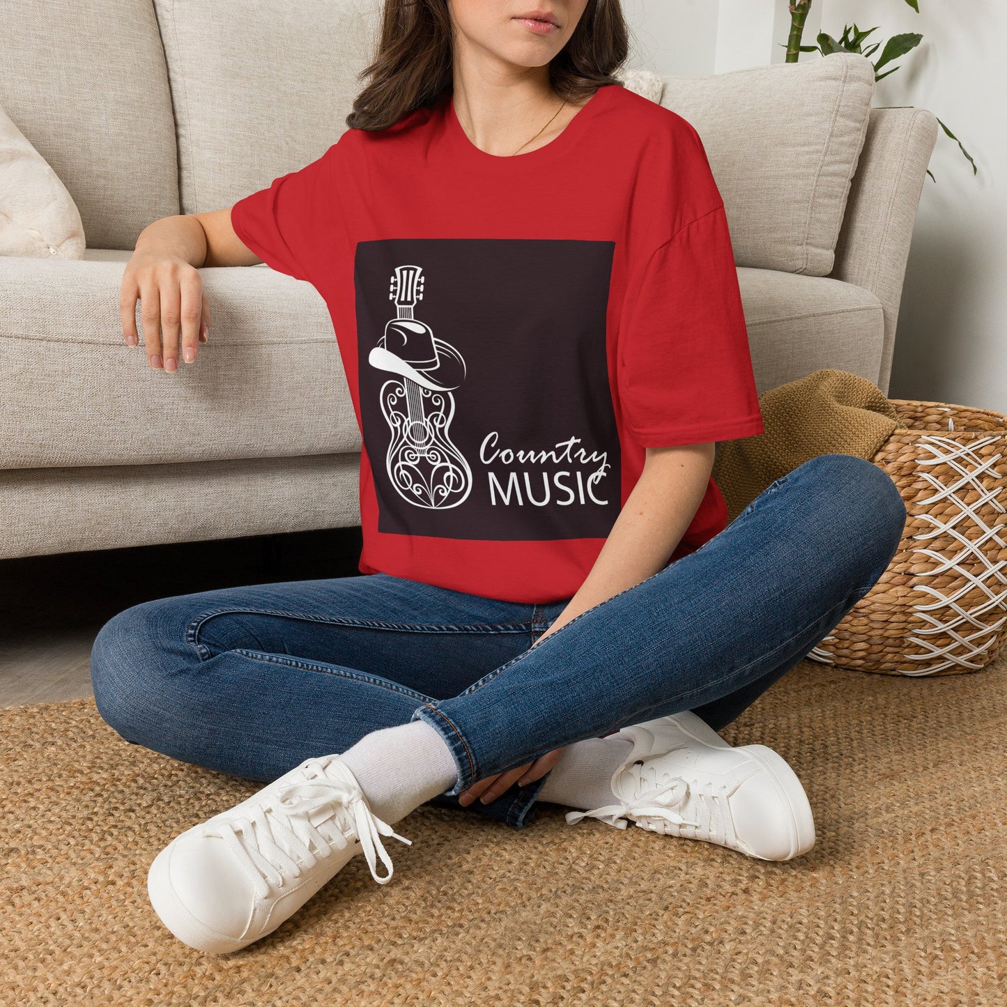 10% Off at checkout - Country Music T-Shirt — Guitar & Cowboy Hat Design