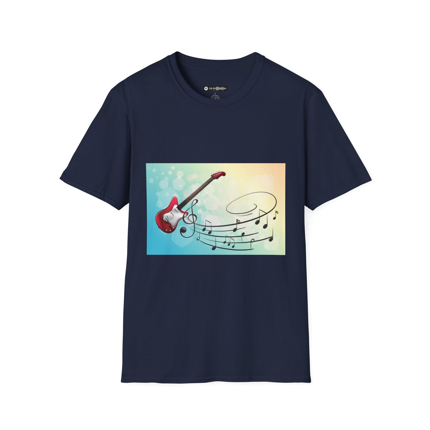 10% Off at checkout - Electric Guitar Music Tee — Colorful Musical Notes Graphic T-Shirt