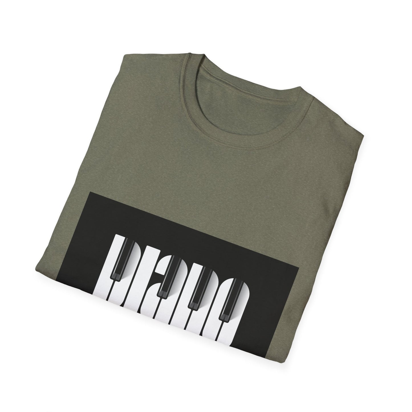 10%OFF at checkout! - Piano Retro Logo T-Shirt — Minimalist Black & White Music Tee
