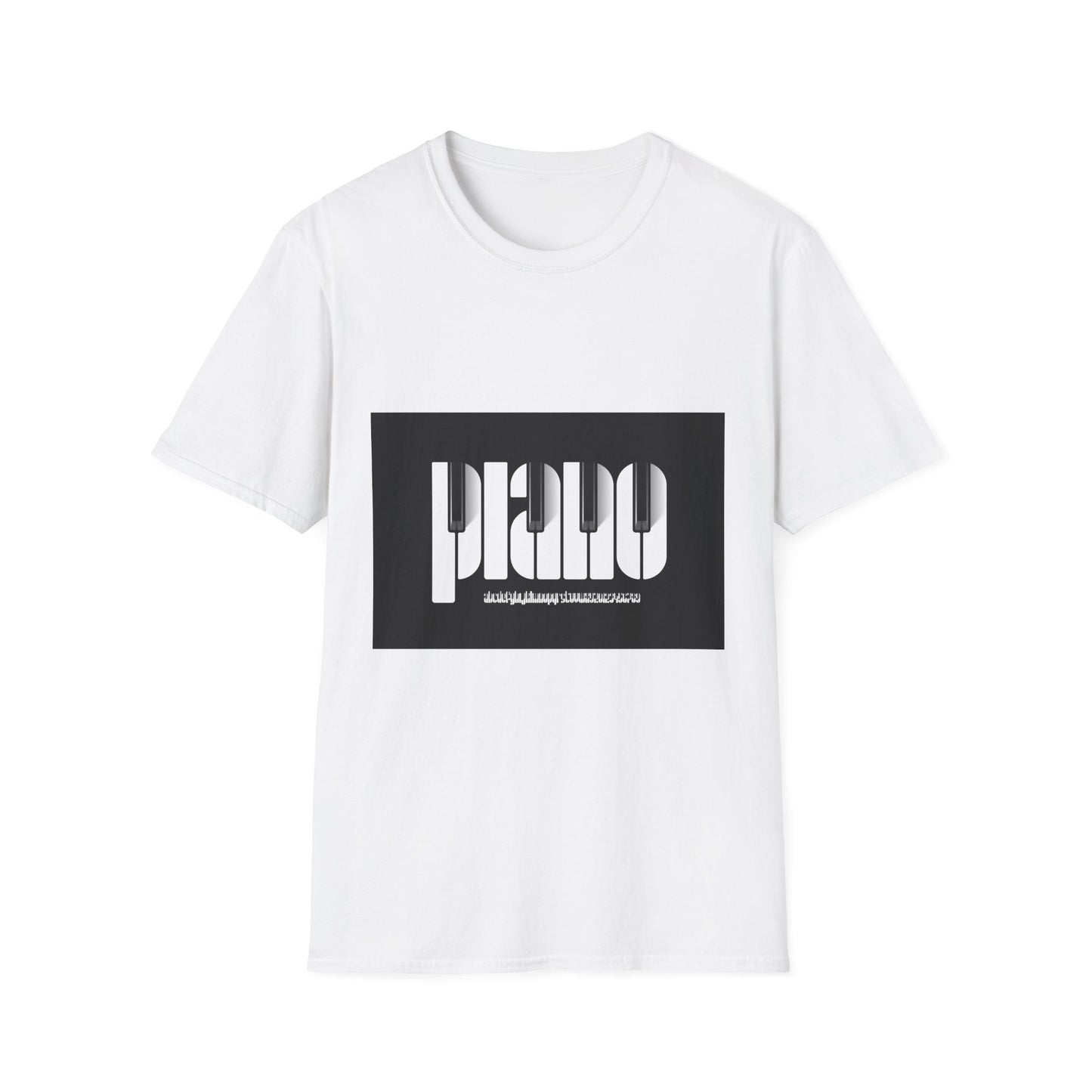 10%OFF at checkout! - Piano Retro Logo T-Shirt — Minimalist Black & White Music Tee