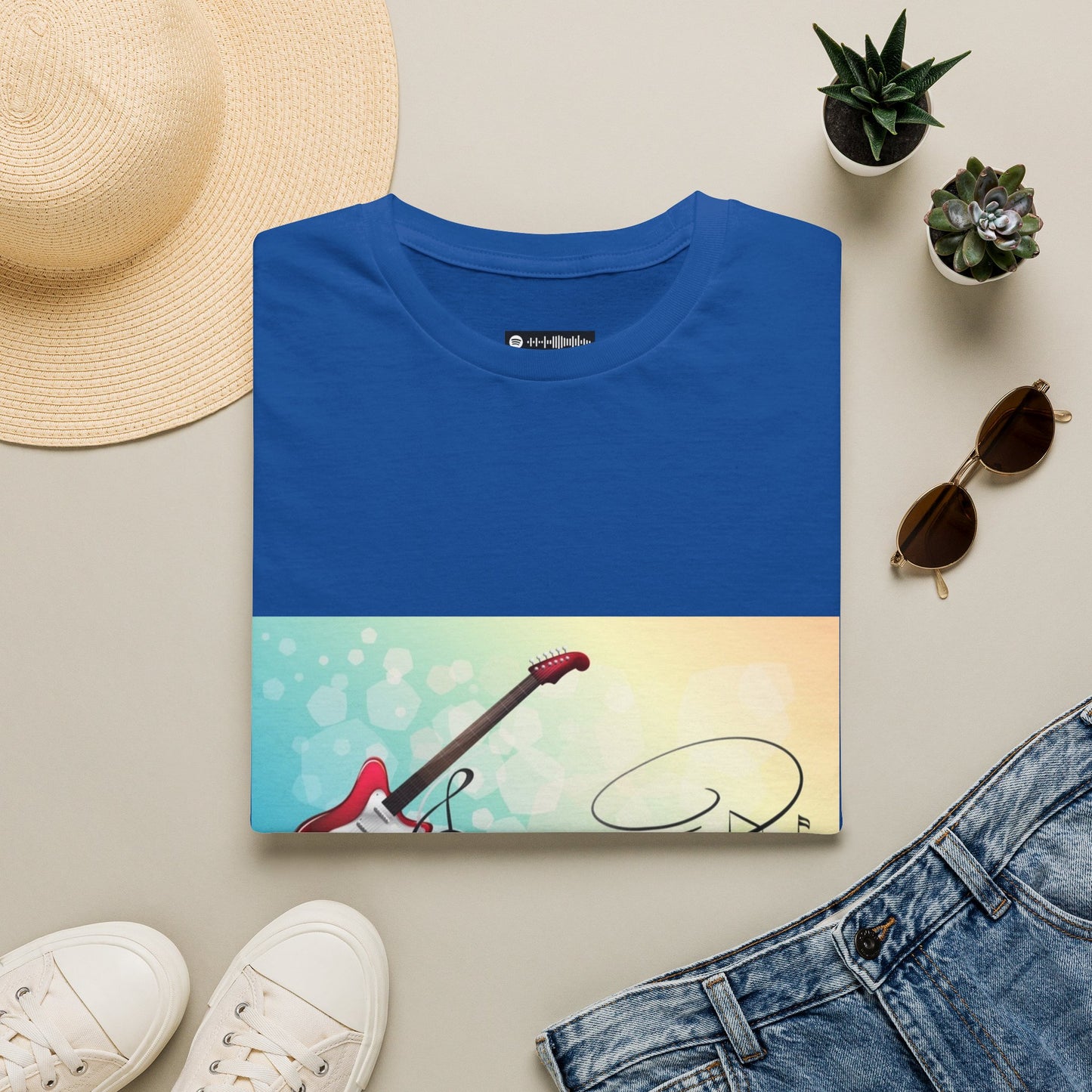 10% Off at checkout - Electric Guitar Music Tee — Colorful Musical Notes Graphic T-Shirt