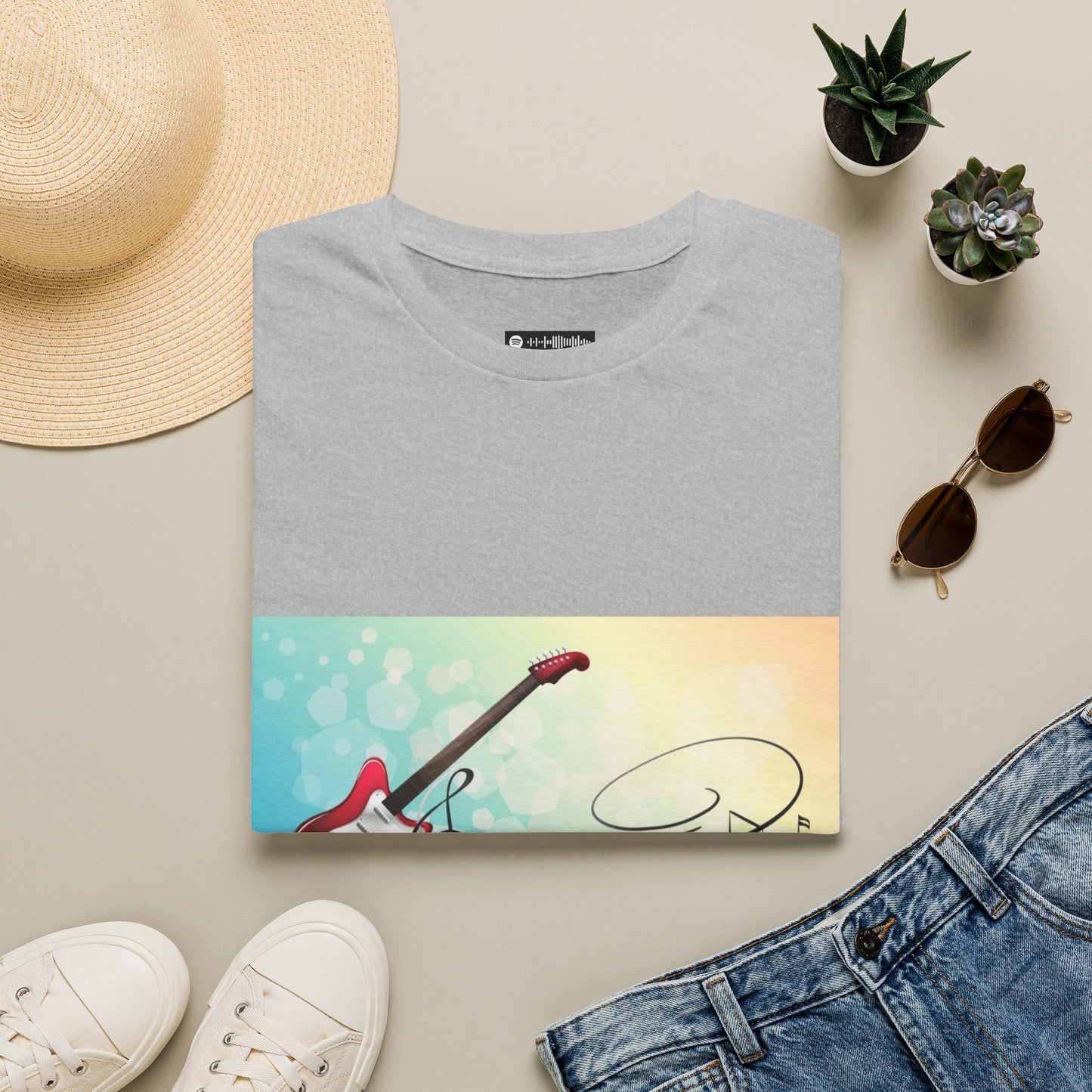 10% Off at checkout - Electric Guitar Music Tee — Colorful Musical Notes Graphic T-Shirt