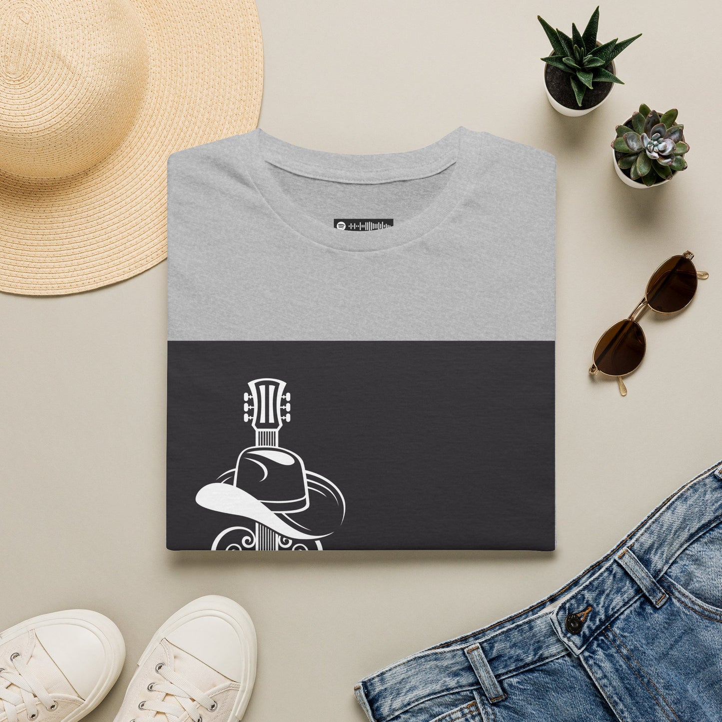 10% Off at checkout - Country Music T-Shirt — Guitar & Cowboy Hat Design