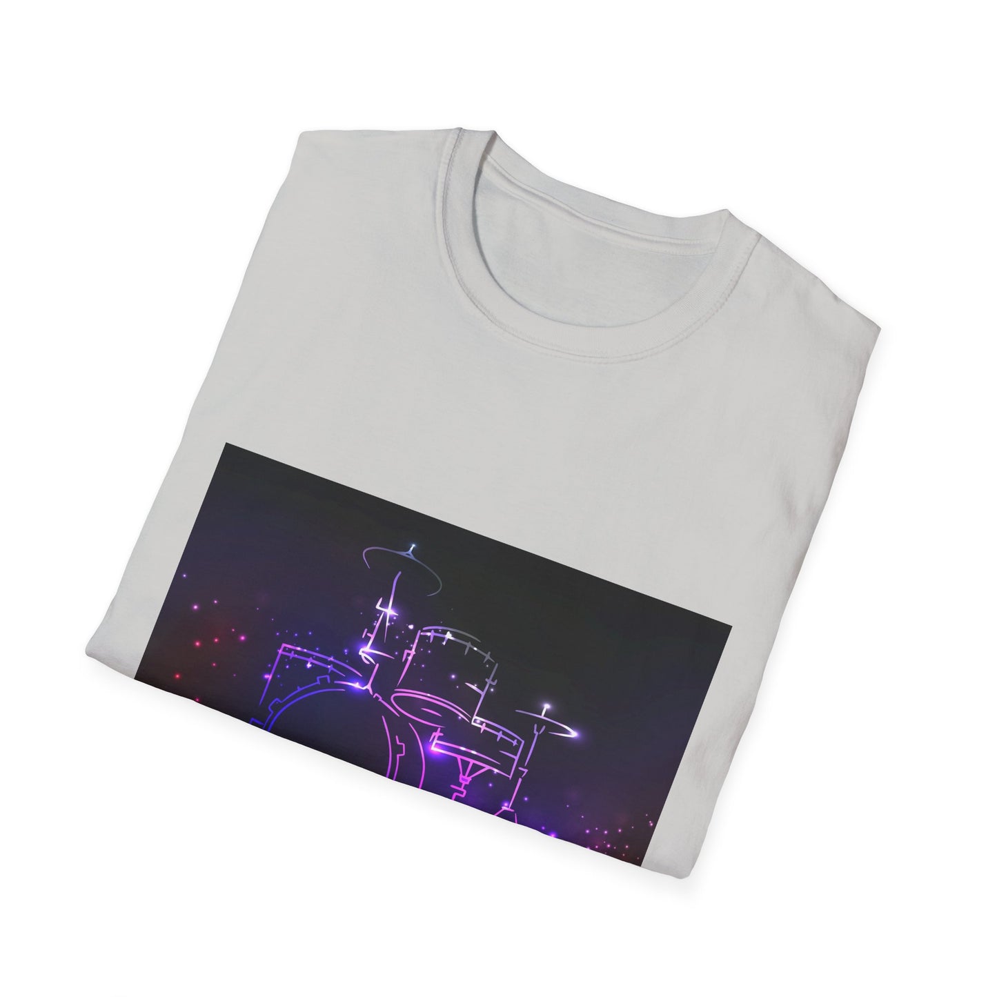 10%OFF at checkout! - Drummer Neon Lights T-Shirt — Purple Glow Drum Set Tee
