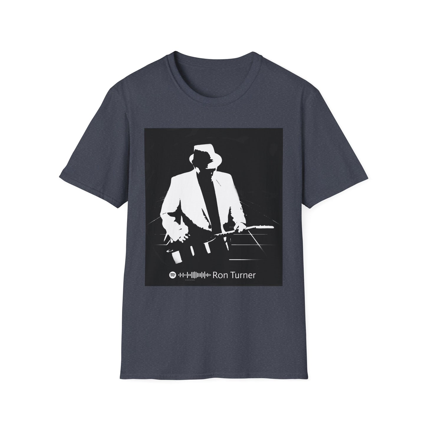 10%OFF at checkout! - Slide Guitarist Ron Turner Blues Artist Silhouette T-Shirt — Vintage Band Music Tee