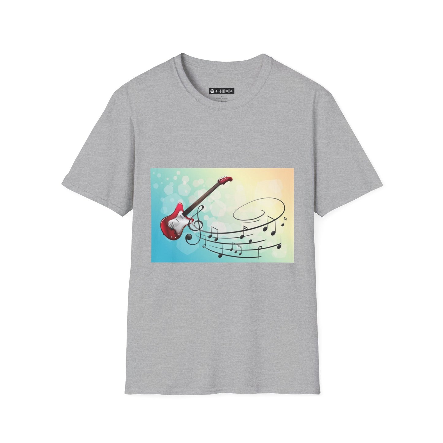 10% Off at checkout - Electric Guitar Music Tee — Colorful Musical Notes Graphic T-Shirt