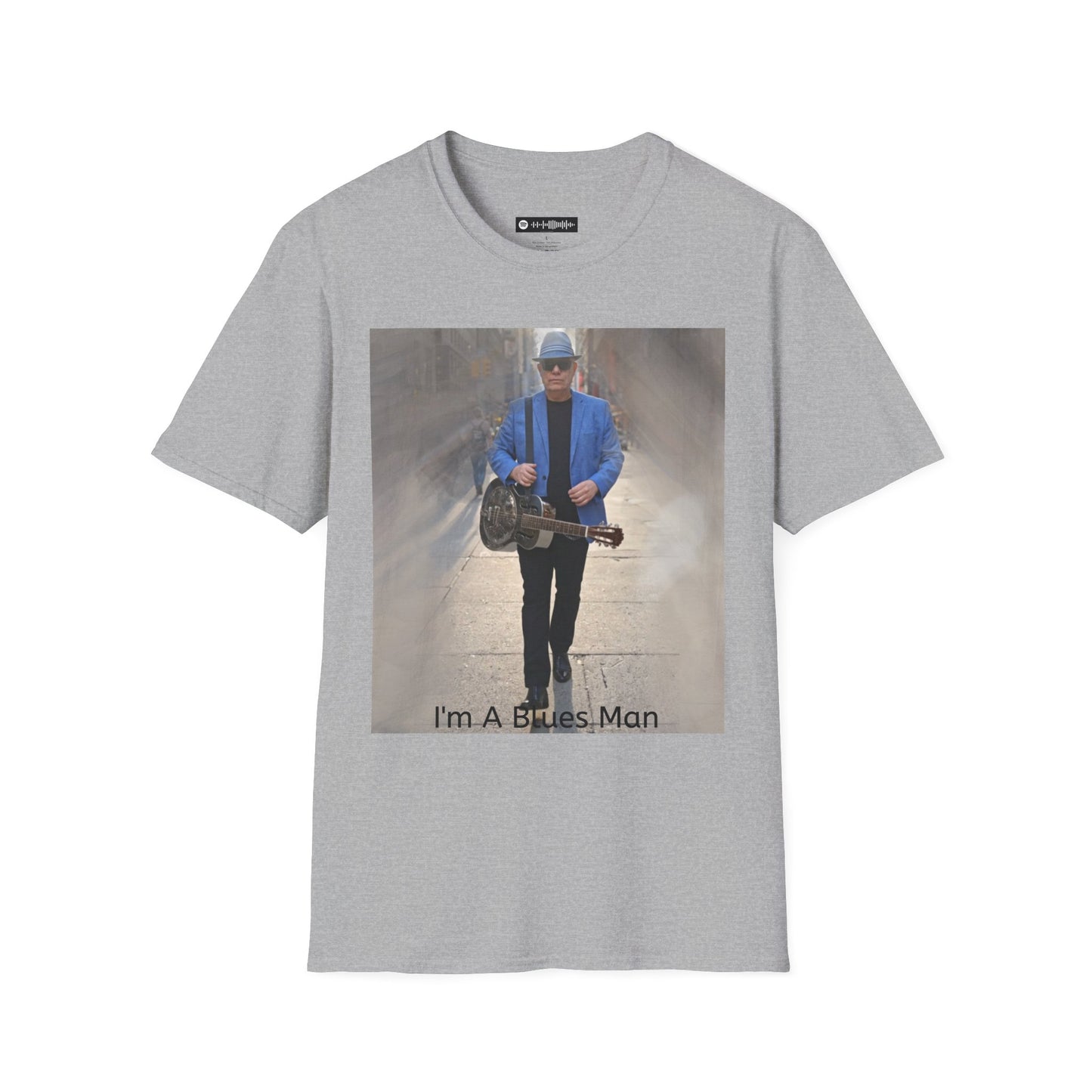 10% Off at checkout! - T-Shirt — 'I'm A Blues Man' Guitarist Photo Tee