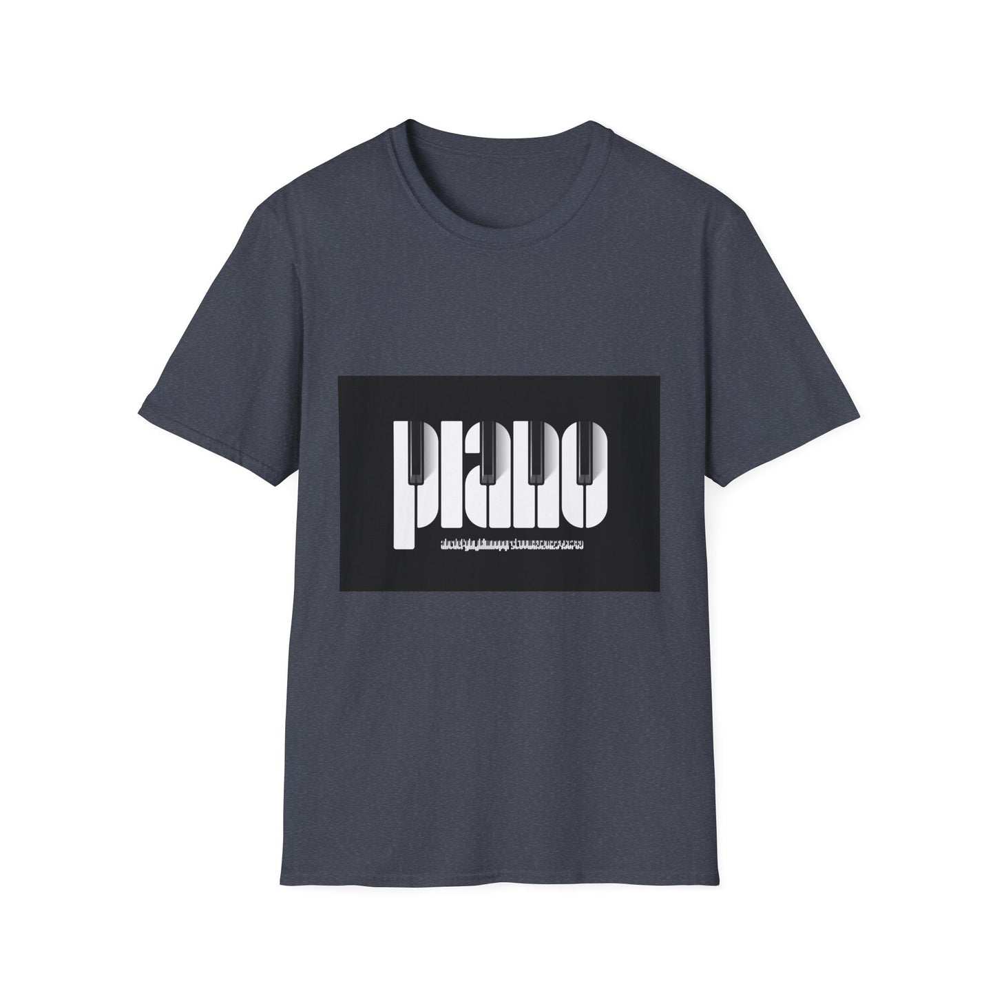 10%OFF at checkout! - Piano Retro Logo T-Shirt — Minimalist Black & White Music Tee