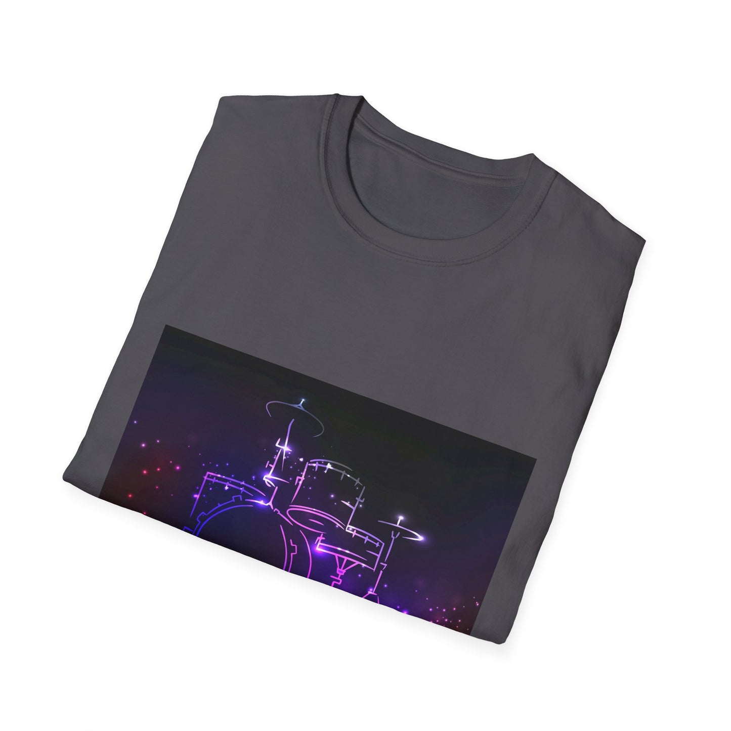 10%OFF at checkout! - Drummer Neon Lights T-Shirt — Purple Glow Drum Set Tee