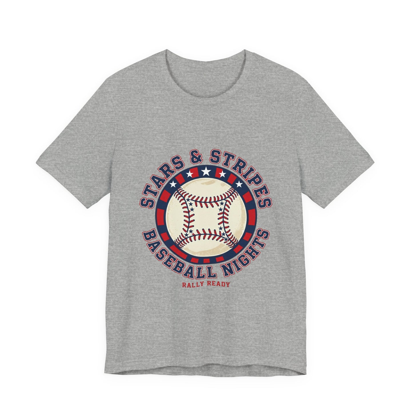 10%OFF at checkout! - Stars & Stripes Baseball Nights Tee | patriotic baseball graphic, vintage ballpark aesthetic