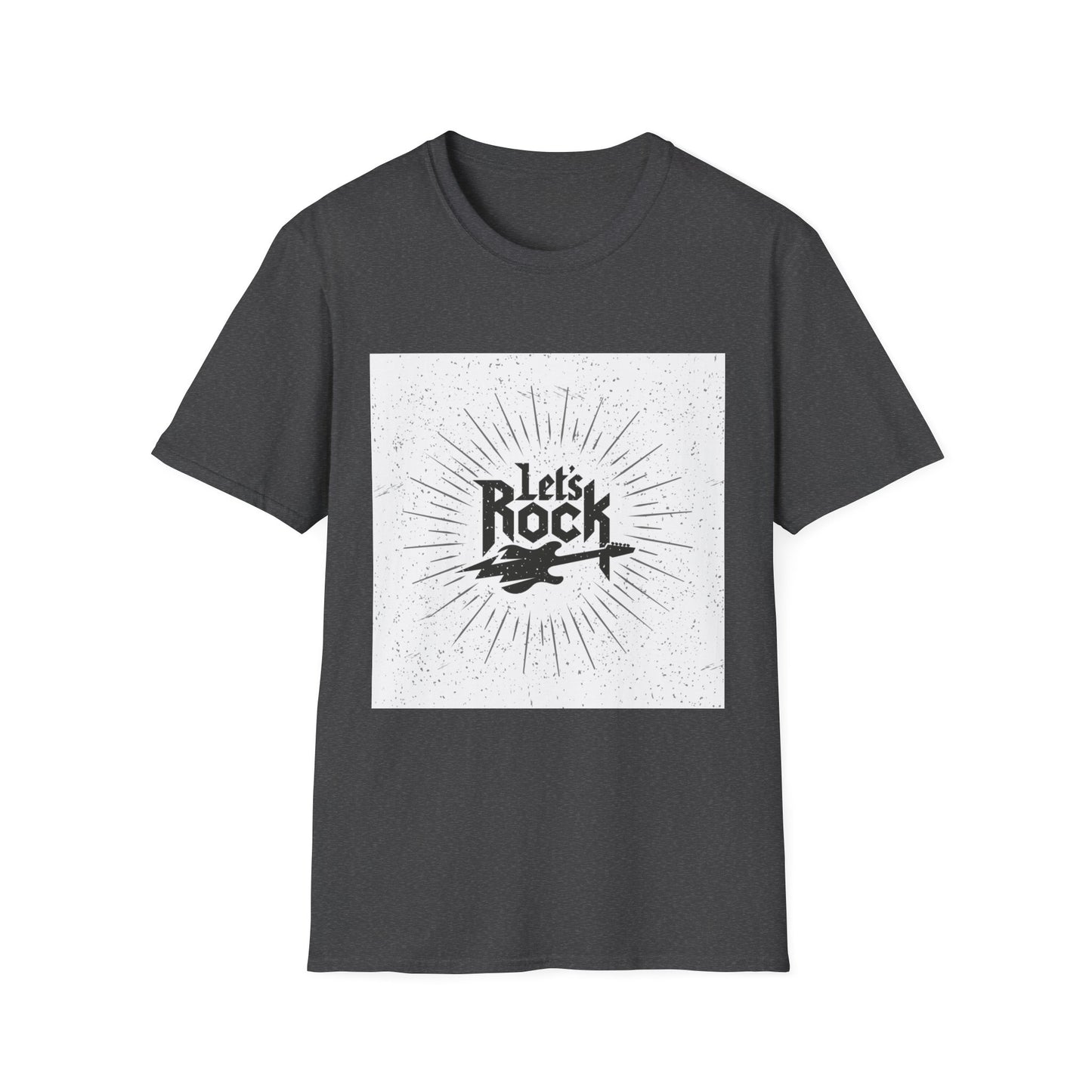 10%OFF at checkout! - Let's Rock T-Shirt — Vintage Guitar Graphic Tee for Music Lovers