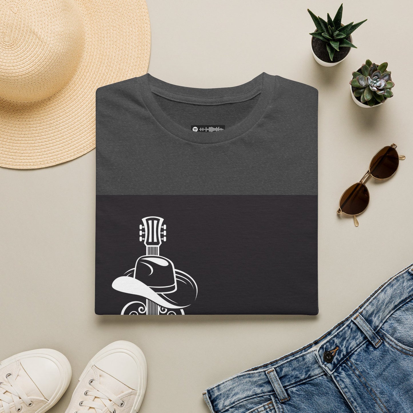 10% Off at checkout - Country Music T-Shirt — Guitar & Cowboy Hat Design