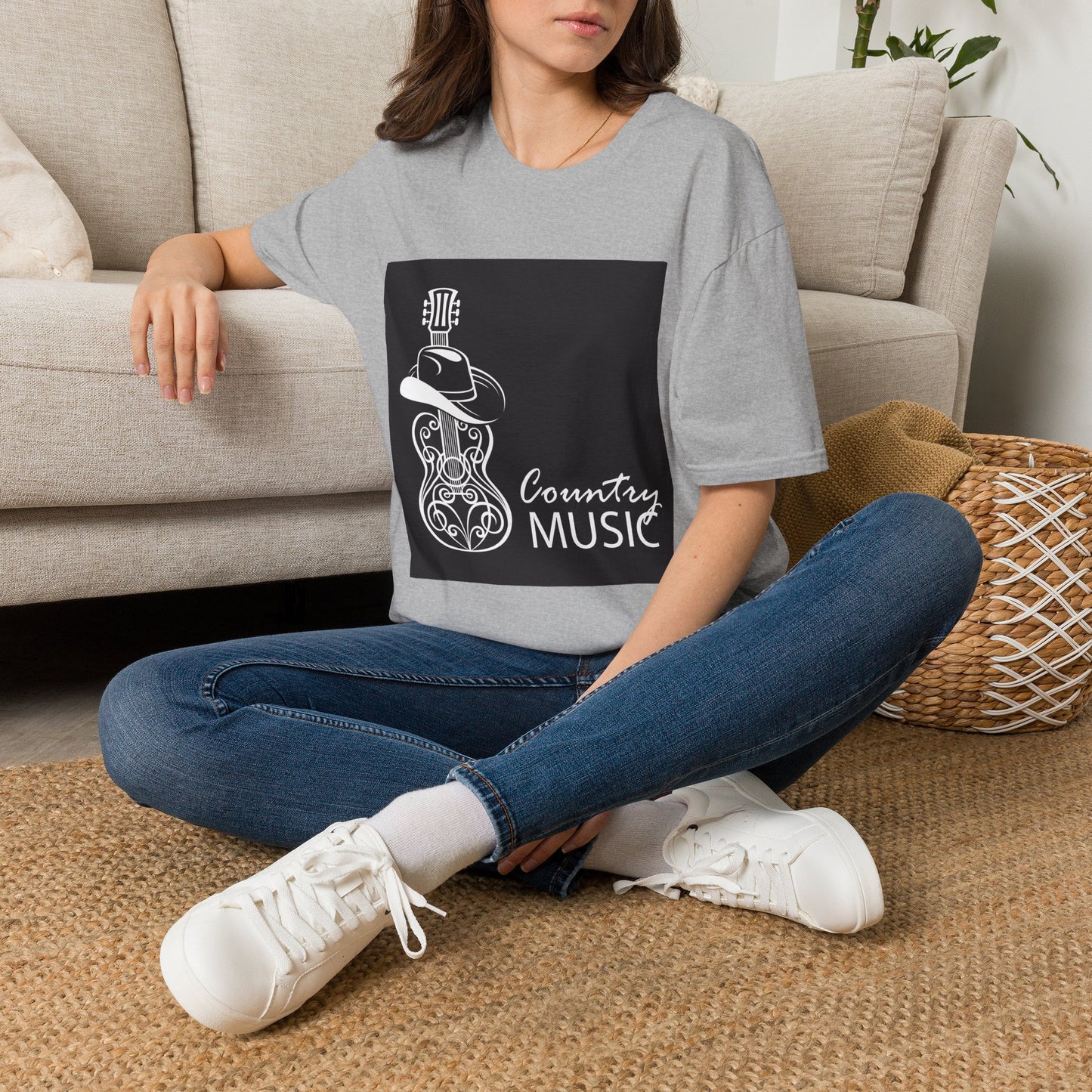 10% Off at checkout - Country Music T-Shirt — Guitar & Cowboy Hat Design