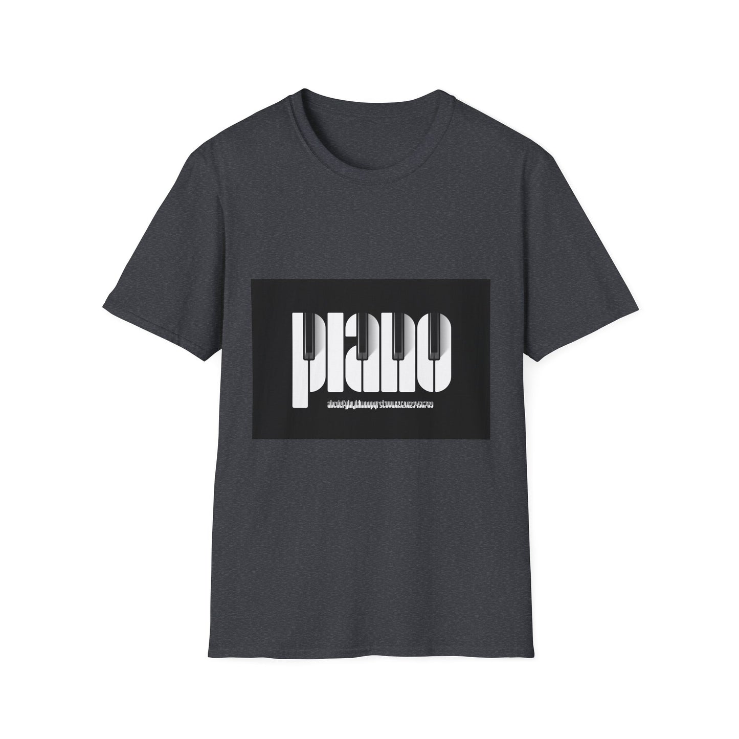 10%OFF at checkout! - Piano Retro Logo T-Shirt — Minimalist Black & White Music Tee