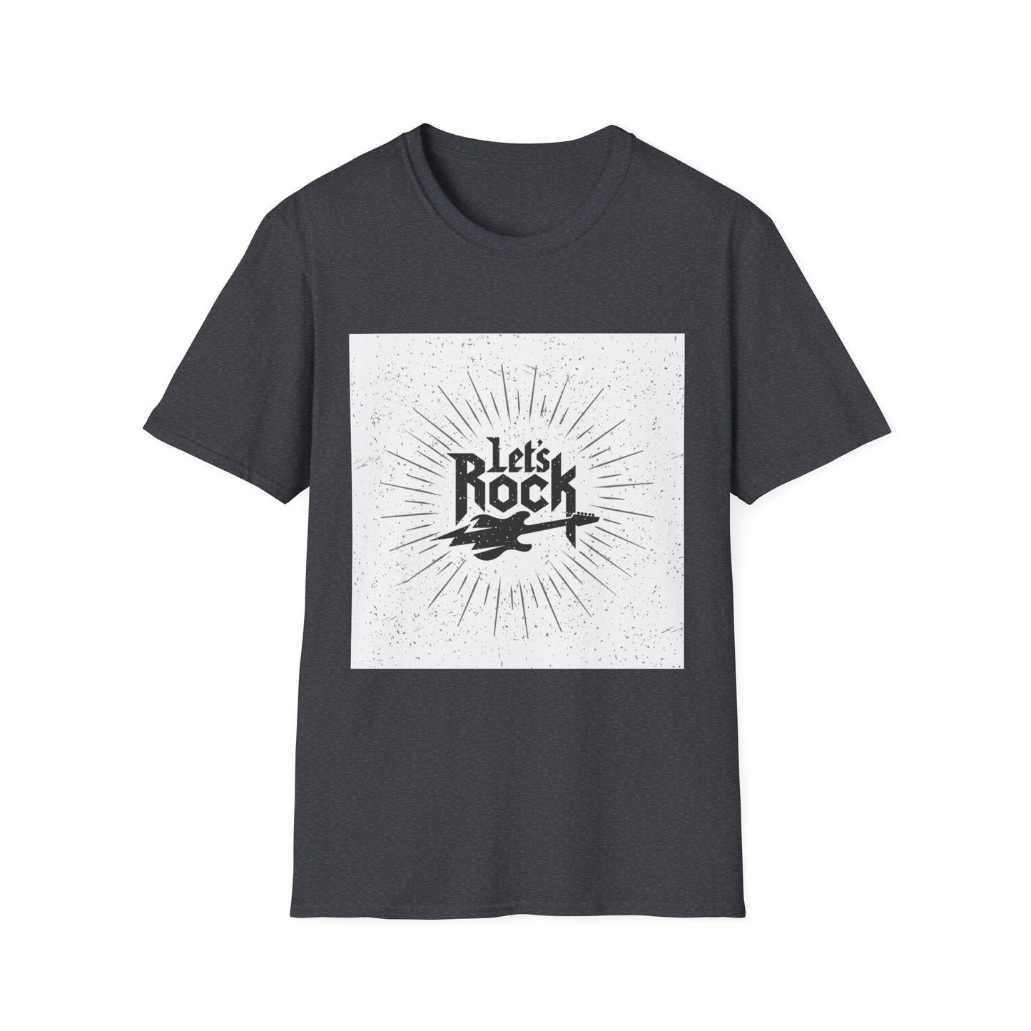 10%OFF at checkout! - Let's Rock T-Shirt — Vintage Guitar Graphic Tee for Music Lovers