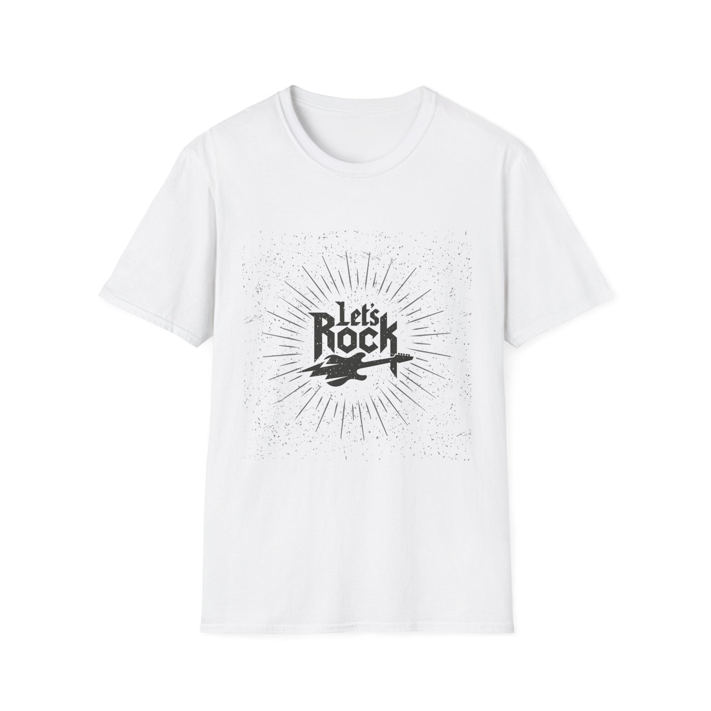 10%OFF at checkout! - Let's Rock T-Shirt — Vintage Guitar Graphic Tee for Music Lovers