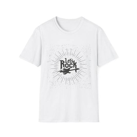 Let's Rock T-Shirt — Vintage Guitar Graphic Tee for Music Lovers