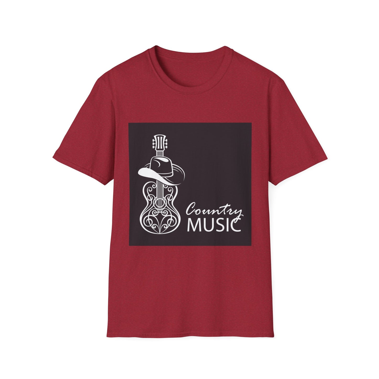 10%OFF at checkout! - Country Music Guitar Tee — "Country Music" Graphic T-Shirt with Cowboy Hat Design