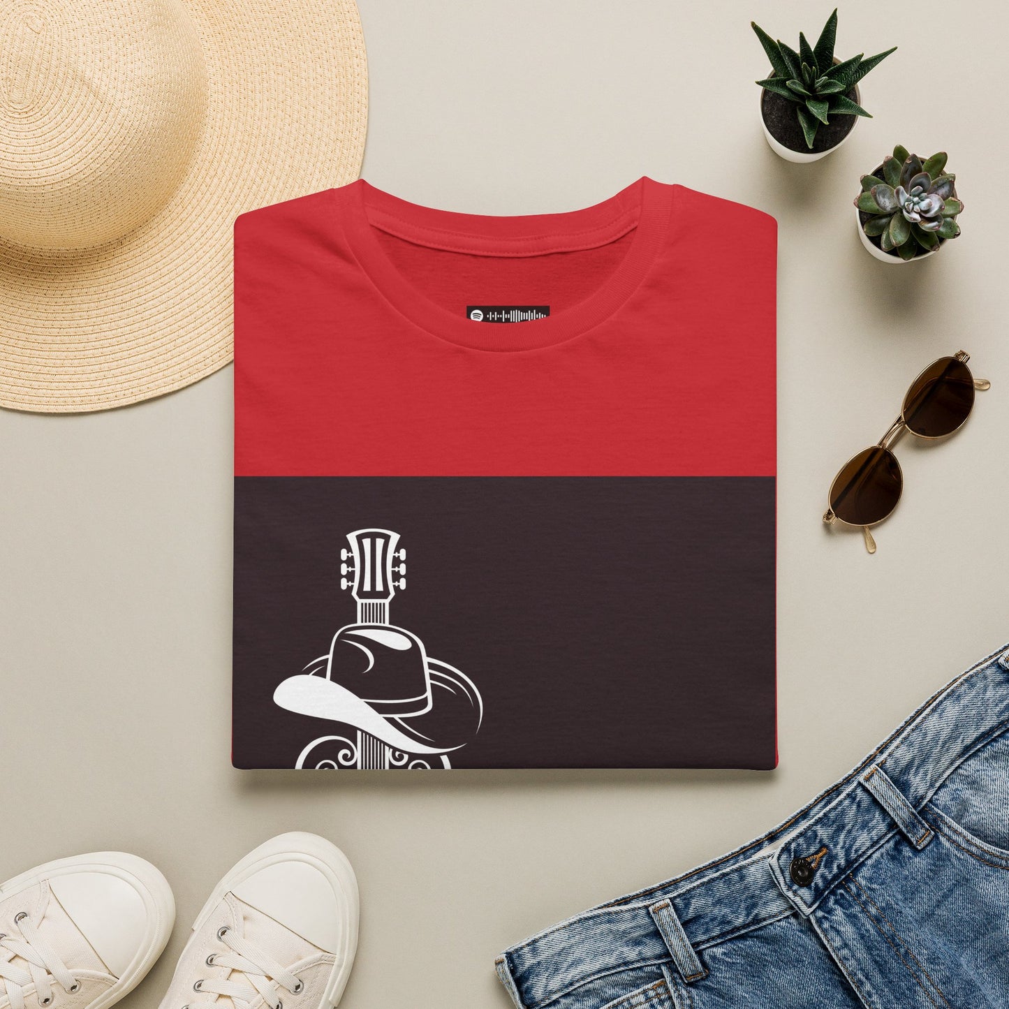 10% Off at checkout - Country Music T-Shirt — Guitar & Cowboy Hat Design