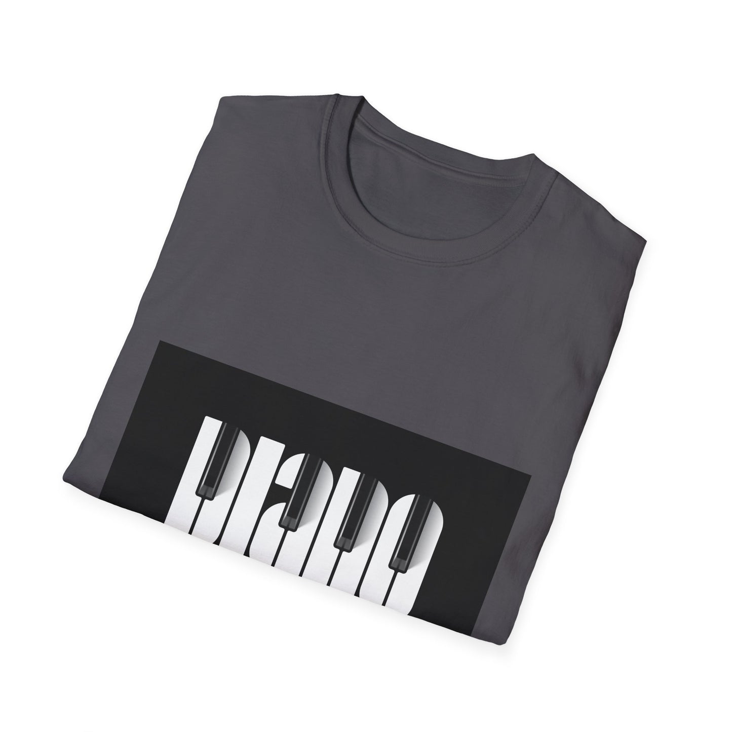 10%OFF at checkout! - Piano Retro Logo T-Shirt — Minimalist Black & White Music Tee