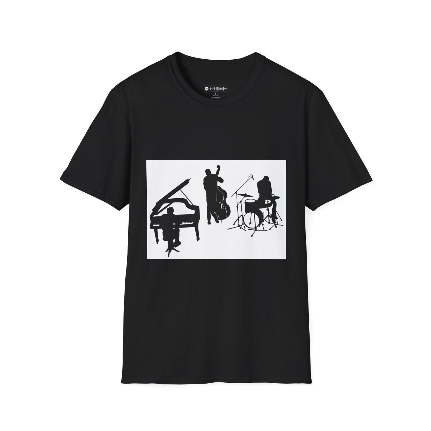 10% Off at checkout - Jazz Trio Silhouette T-Shirt — Piano, Bass & Drums Music Tee