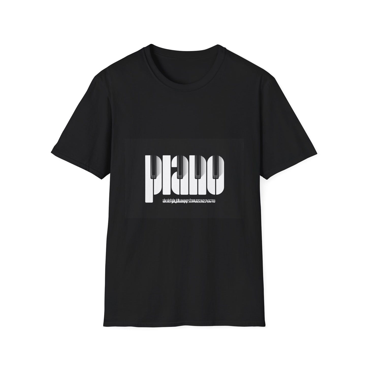 10%OFF at checkout! - Piano Retro Logo T-Shirt — Minimalist Black & White Music Tee