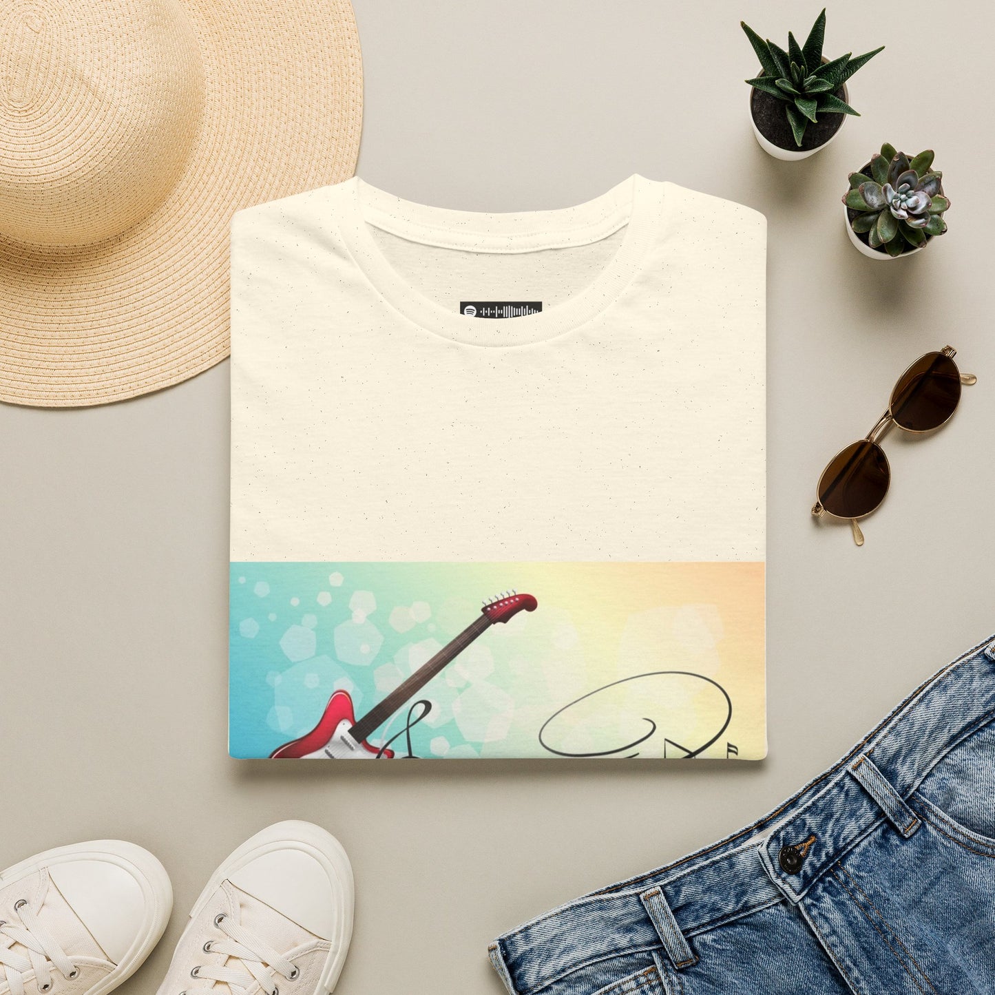 10% Off at checkout - Electric Guitar Music Tee — Colorful Musical Notes Graphic T-Shirt