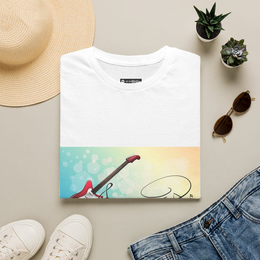 10% Off at checkout - Electric Guitar Music Tee — Colorful Musical Notes Graphic T-Shirt