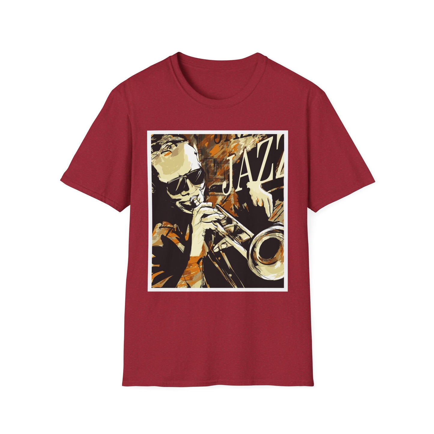 Jazz Trumpet Graphic T-Shirt — Vintage Sax/Trumpet Music Tee