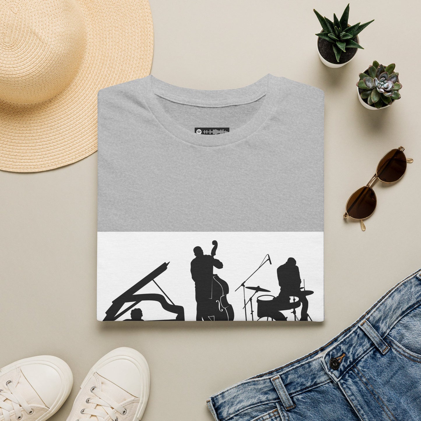 10% Off at checkout - Jazz Trio Silhouette T-Shirt — Piano, Bass & Drums Music Tee