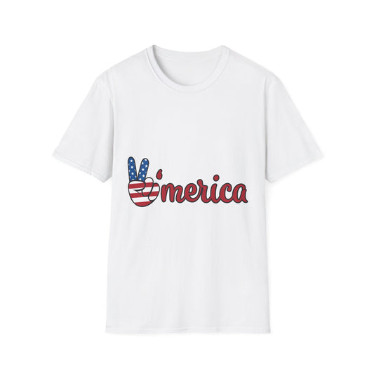 10%OFF at checkout! - 'Merica Flag Peace Sign T-Shirt — Patriotic 4th of July Tee