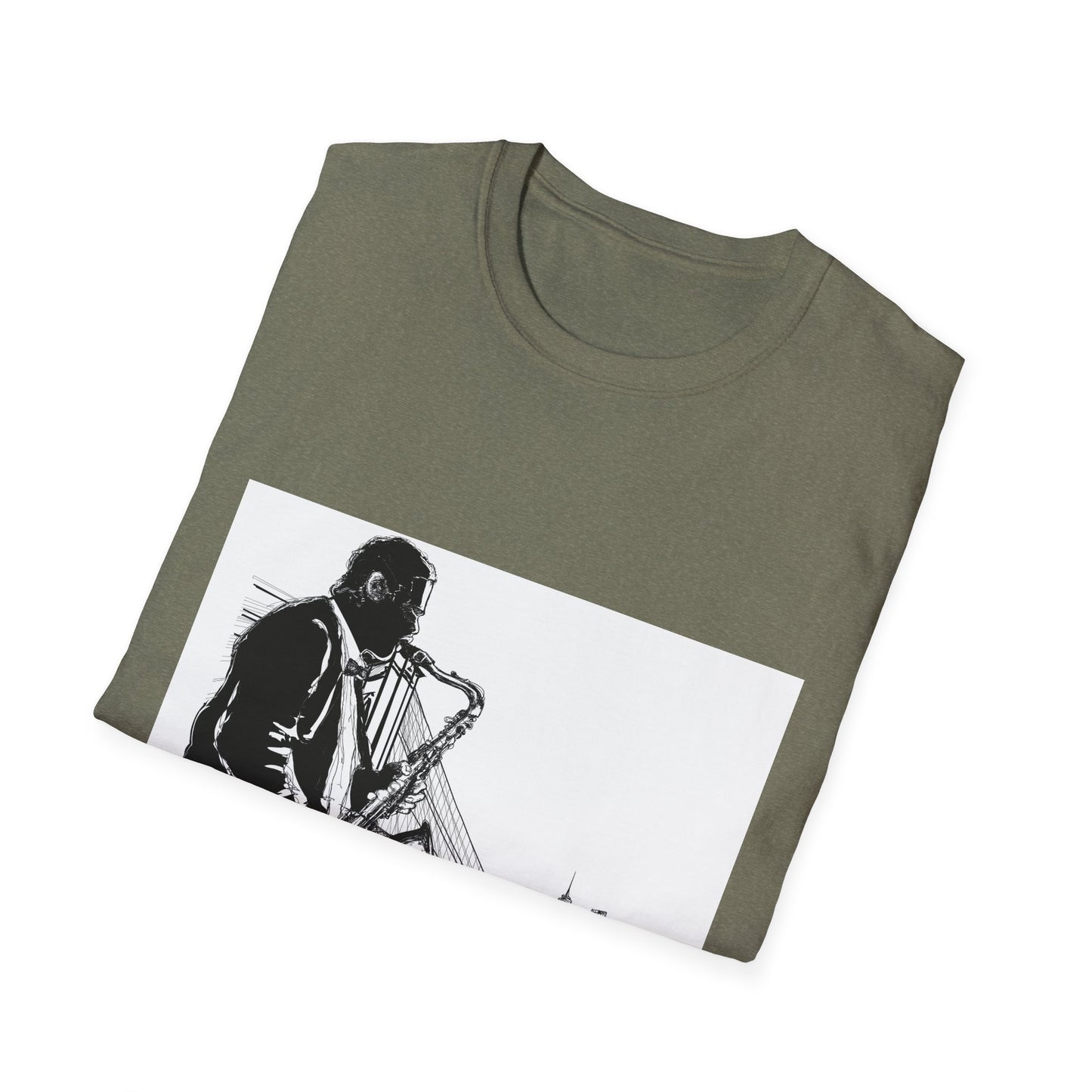 10%OFF at checkout! - Saxophone Skyline T-Shirt — Jazz Musician Cityscape Tee