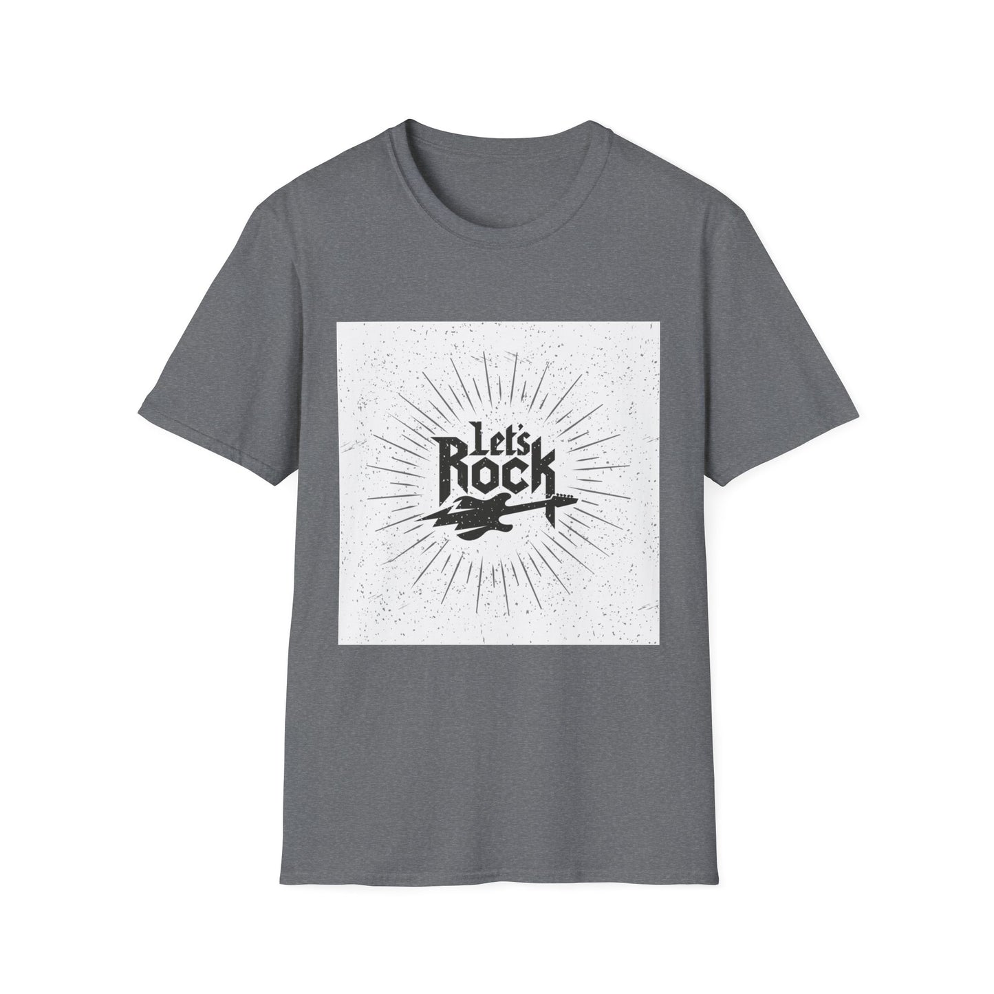 10%OFF at checkout! - Let's Rock T-Shirt — Vintage Guitar Graphic Tee for Music Lovers